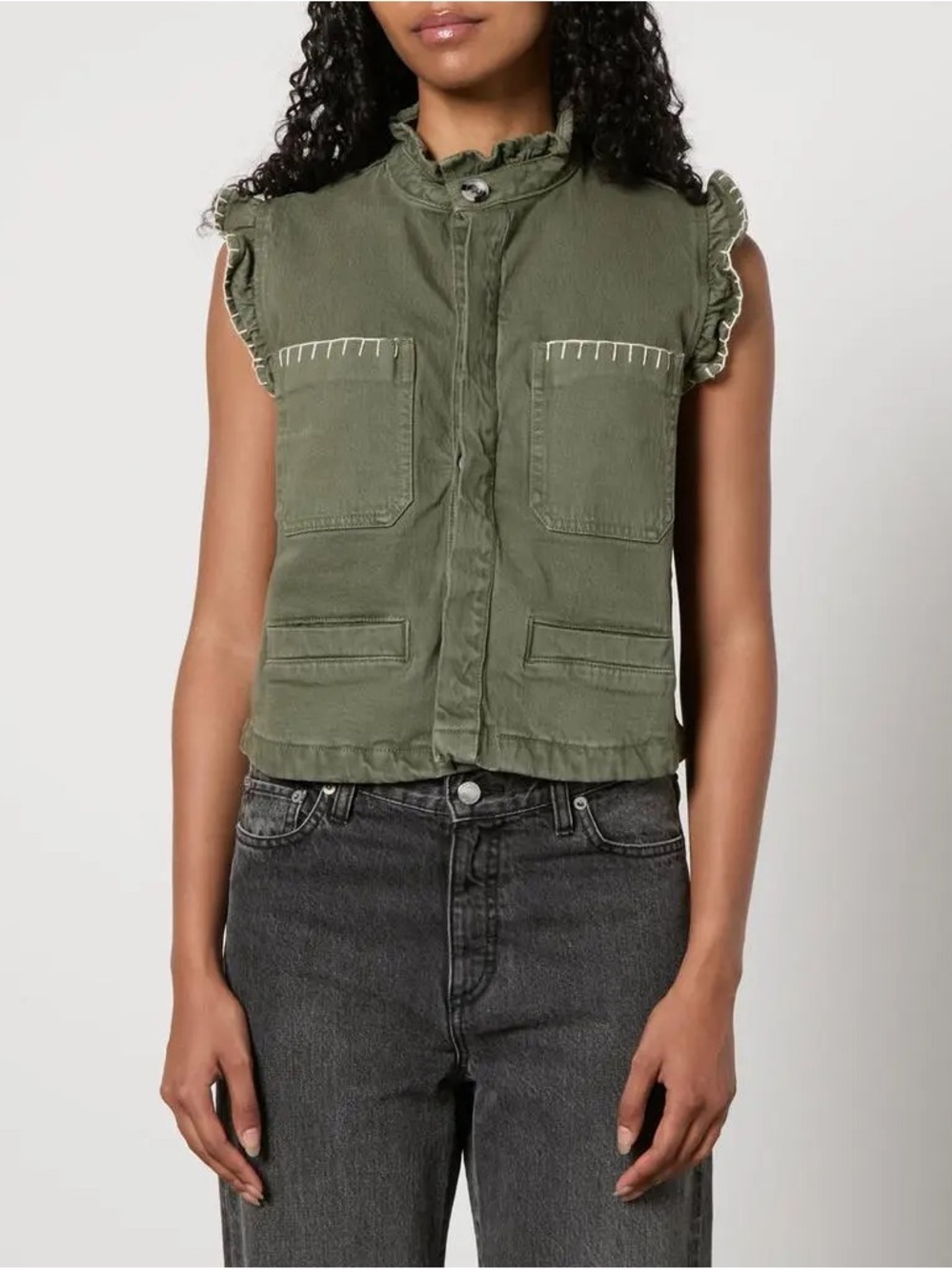 NWOT!! Seventy + Mochi - Pablo Denim Vest - Green - Size 10